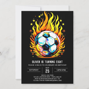 Eleganter Ball Printable Soccer Geburtstag Einladung