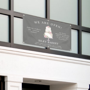 Eleganter Banner im Drei-Stufen-Cake-Store