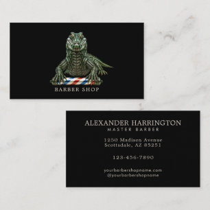 Eleganter Barbershop Smaragd-Alligator-Barberstang Visitenkarte