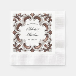 Eleganter barocker Hochzeitsrahmen Serviette