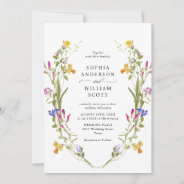 Eleganter Barockgarten Hochzeit der Blumen Einladung