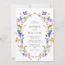 Eleganter Barockgarten Hochzeit der Blumen Einladung