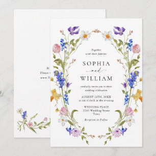 Eleganter Barockgarten Hochzeit der Blumen Einladung