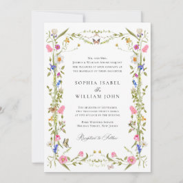 Eleganter Barockgarten Hochzeit der Blumen Einladung