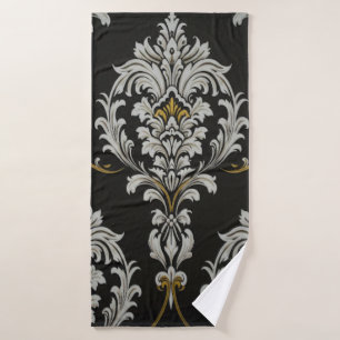 Eleganter Baroque Damask Badehandtuch