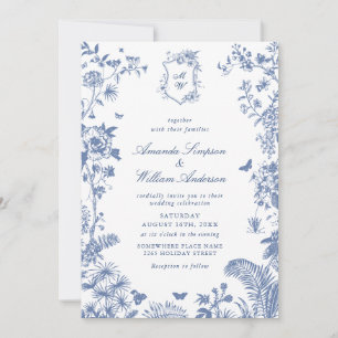 Eleganter Baroque Dusty Verzierter Rahmen Hochzeit Einladung