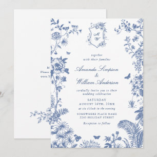 Eleganter Baroque Dusty Verzierter Rahmen Hochzeit Einladung