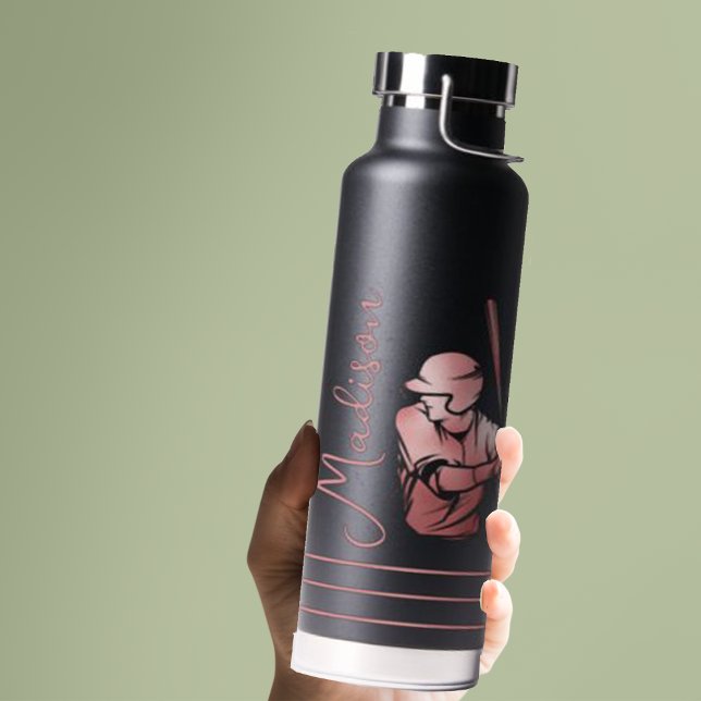 Eleganter Baseball-Personalisierter Skriptname Trinkflasche (Von Creator hochgeladen)