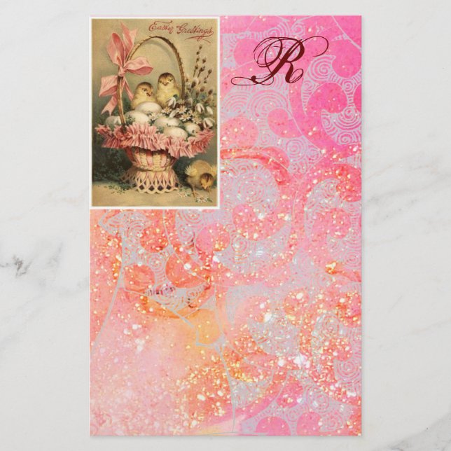 ELEGANTER BASKET,KIKEN,BLUME UND OSTEREIER BRIEFPAPIER (Vorderseite)