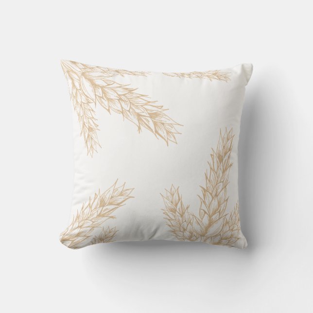 Eleganter Bauernhof Wheat Stalks Kissen (Vorderseite)