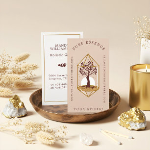 Eleganter Baum des Lebens Kristall Holistischer Co Visitenkarte