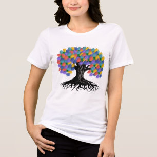 Eleganter Baum des Lebens, mystische spirituelle N Tri-Blend Shirt