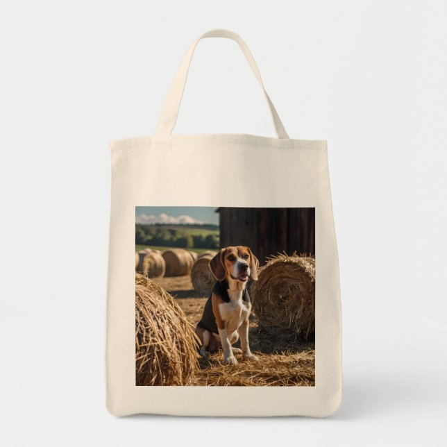 Eleganter Beagle Lebensmittelgeschäft Tasche (Vorne)