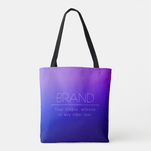 Eleganter bearbeitbarer Text und moderne Lila Farb Tasche (Rückseite)