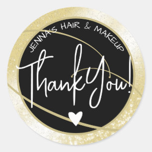Eleganter Beauty Favor Labels Stilvoller Gold Glit Runder Aufkleber