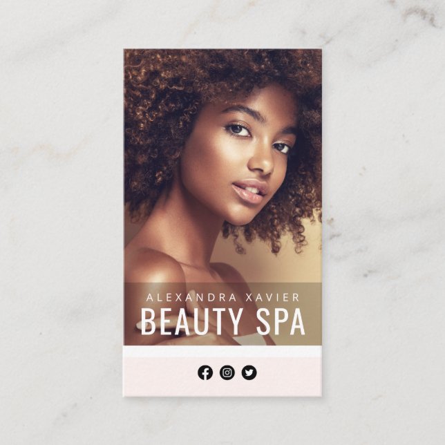 Eleganter Beauty Wellness-Center Visitenkarte (Vorderseite)