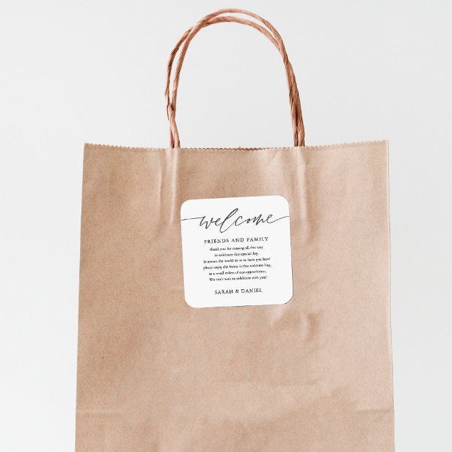 Eleganter Begrüßungskorb Quadratischer Aufkleber (Von Creator hochgeladen)