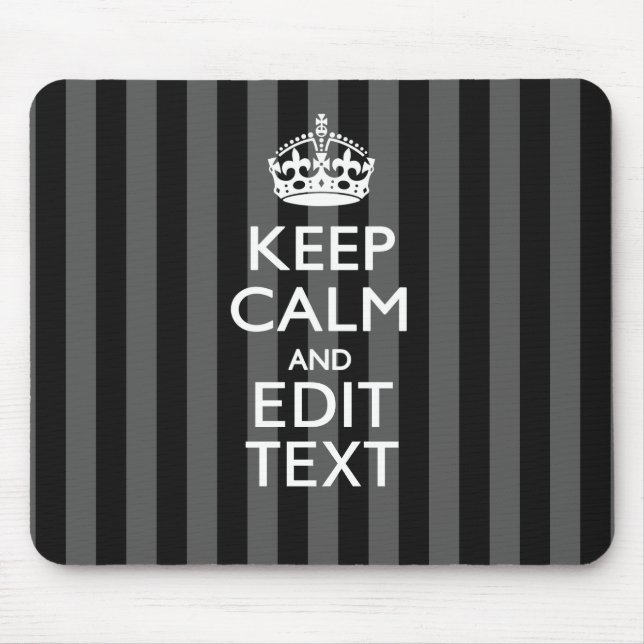 Eleganter BEHALT von CALM und Text auf schwarzen S Mousepad (Vorne)