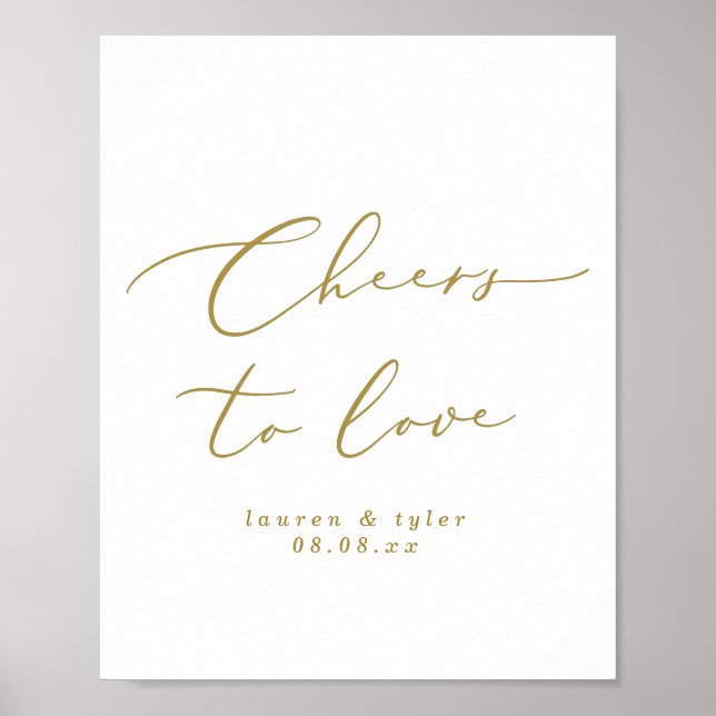 Eleganter Beifall für die Liebe Personalisiertes Z Poster (Vorne)