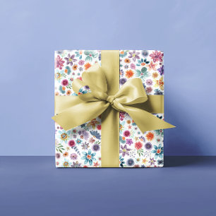 Eleganter Beige Botanischer Garten mit Wildblume Geschenkpapier