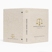 Eleganter Beige Linen & Gold Justice Scale Binder