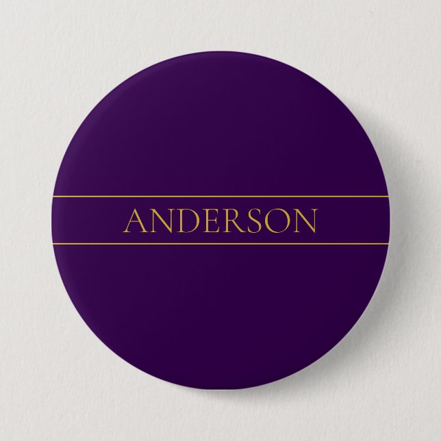 Eleganter benutzerdefinierbarer Text | Gold und De Button (Vorderseite)