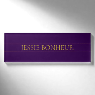 Eleganter benutzerdefinierbarer Text Gold und De Namenschild