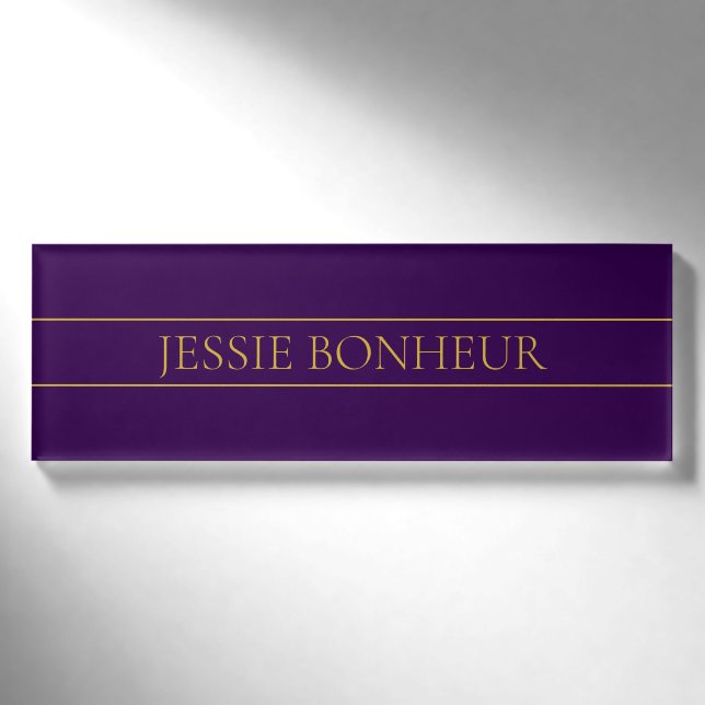 Eleganter benutzerdefinierbarer Text | Gold und De Namenschild (Vorderseite)