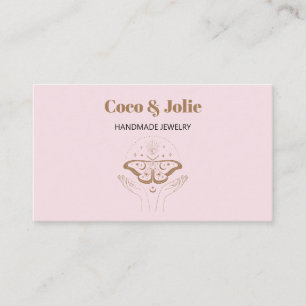 Eleganter, benutzerdefinierter Logo Rosa Mystische Visitenkarte