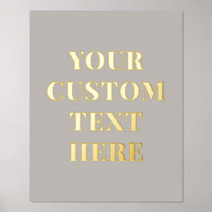 Eleganter benutzerdefinierter Text Taupe Foliendrucke