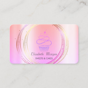 Eleganter Beruflicher Circles Glitzer Cupcake Visitenkarte
