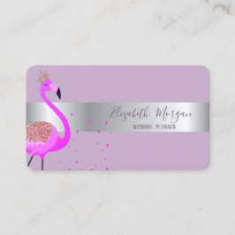 Eleganter Beruflicher Flamingo-Silberstreifen Visitenkarte