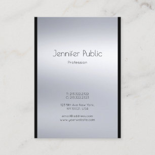 Eleganter Beruflicher Glamour Silver Schlicht Luxu Visitenkarte
