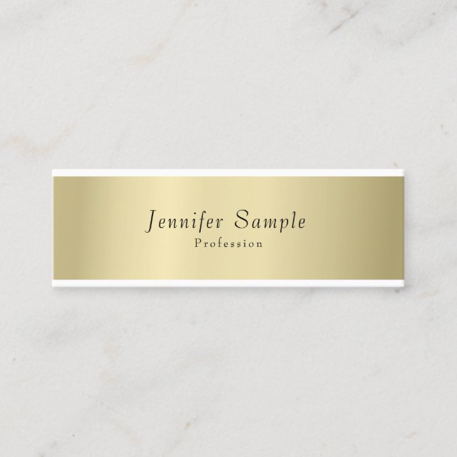 Eleganter Beruflicher Goldene Look Minimalistisch  Mini Visitenkarte (Vorderseite)