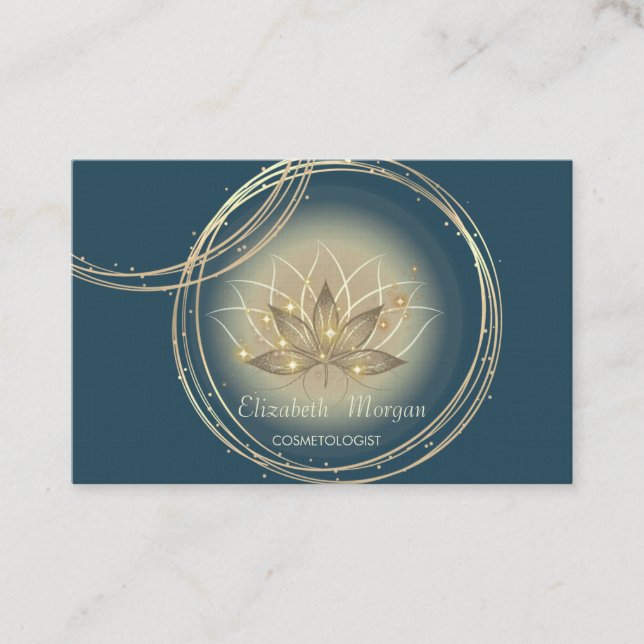 Eleganter Beruflicher, goldener Lotus Visitenkarte (Vorderseite)