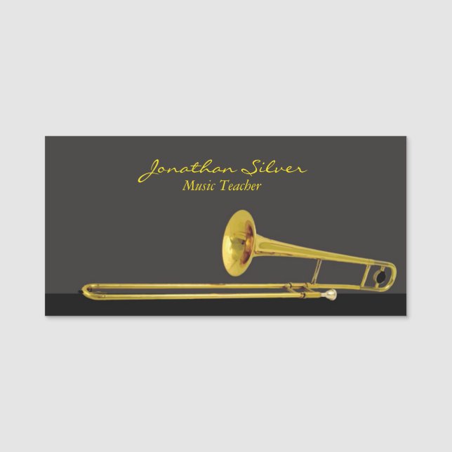 Eleganter Beruflicher Musiklehrer Namensschild (Vorderseite)