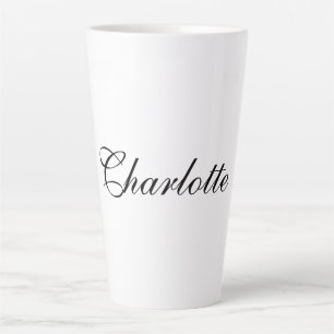 Eleganter Beruflicher Name Schlicht Schwarz-weiß Milchtasse