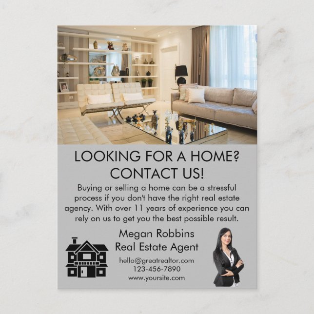 Eleganter Beruflicher Real Anwesen Marketing QR Co Postkarte (Vorderseite)