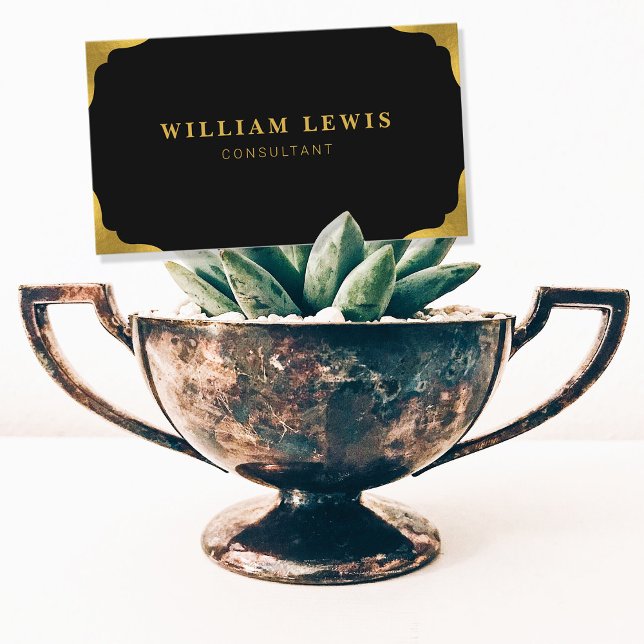 Eleganter Beruflicher Schwarz-Gold-Minimal Visitenkarte (Von Creator hochgeladen)