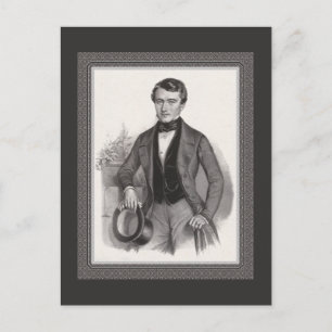 Eleganter Biedermeier-Herr, vintage Postkarte