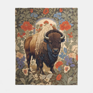 Eleganter Bison William Morris Inspiriert Fleecedecke