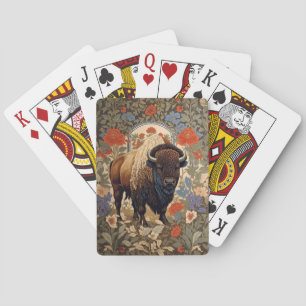 Eleganter Bison William Morris Inspiriert Spielkarten