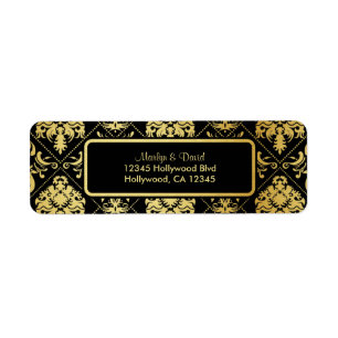 Eleganter Black and Gold Damask