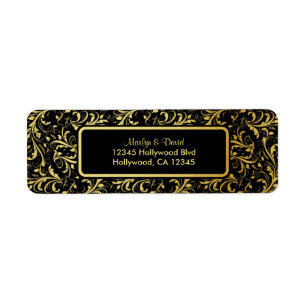 Eleganter Black and Gold Damask