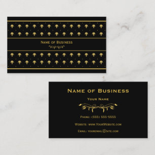 Eleganter Black and Gold Damask Visitenkarte