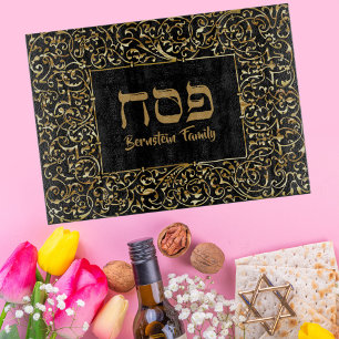 Eleganter Black and Gold Hebrew Pessach Schneidebrett