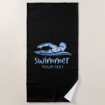 Eleganter Black Blue-Schwimmer, Schwimmbad Strandtuch<br><div class="desc">Eleganter Black Blue Schwimmer,  Schwimmbad Strandtuch</div>