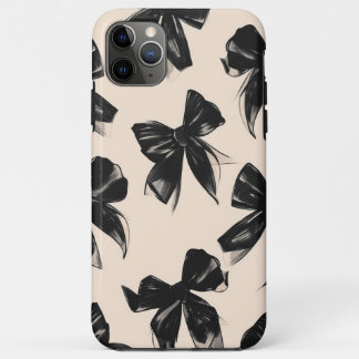 Eleganter Black Bow Muster iPhone Case