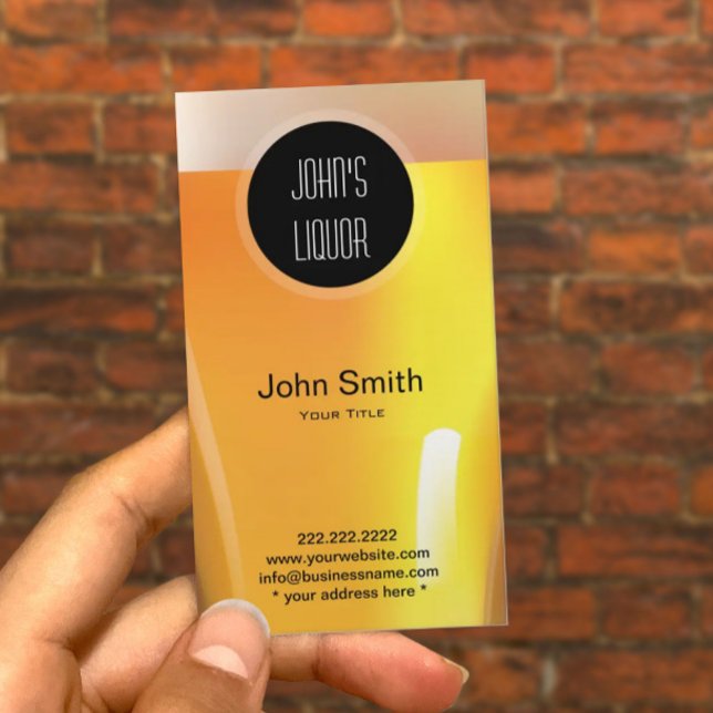Eleganter Black Dot Liquor Store/Bar Business Card Visitenkarte (Von Creator hochgeladen)