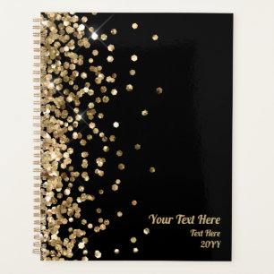 Eleganter Black Gold Glitzer Business Termin Planer